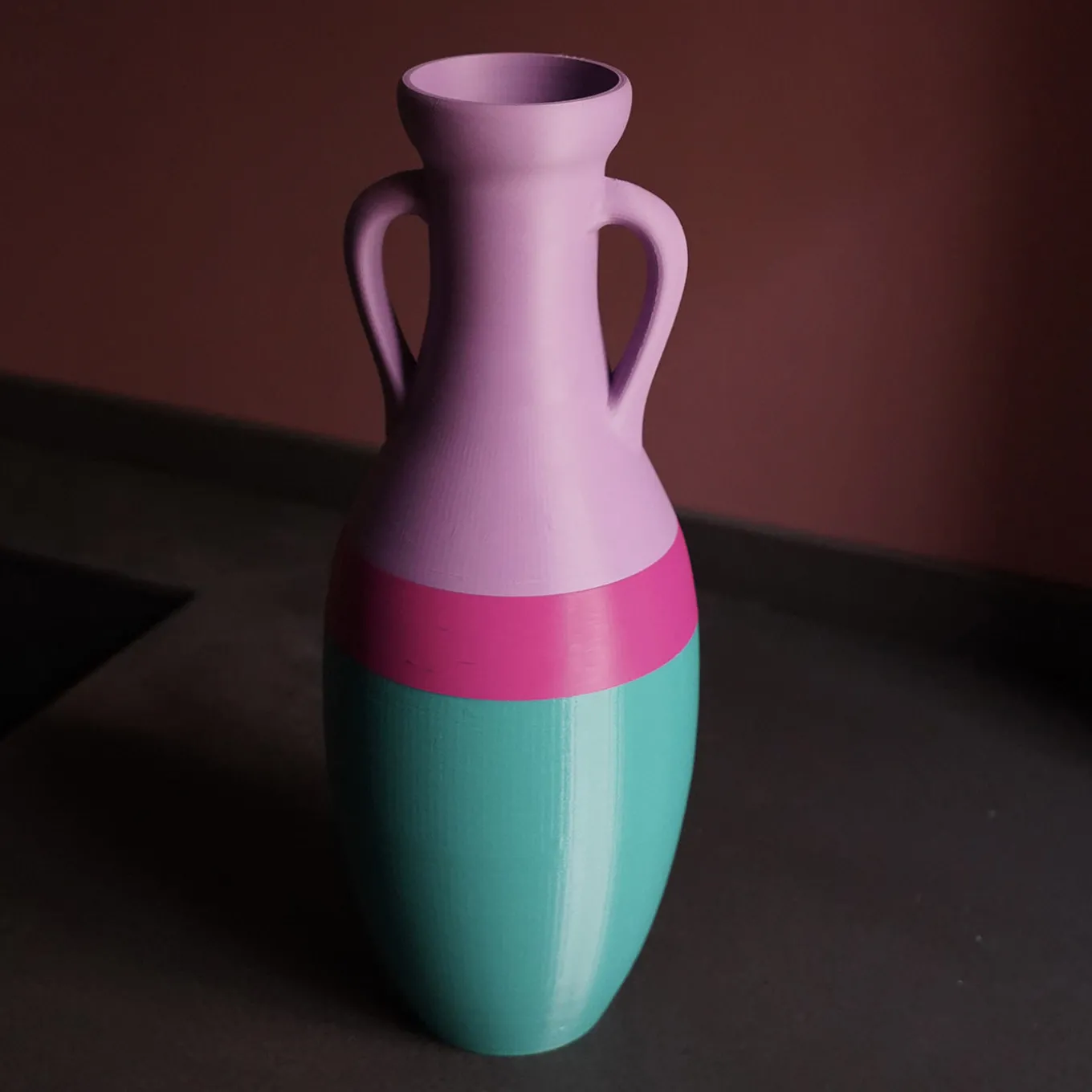 Giulio Cesare Anfora XL verde fucsia e viola