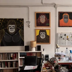 Gorilla in quadricromia Pittura acrilica su tela