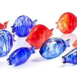 Grande pesce rosso in vetro di Murano
