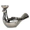 Grande Portacandela in Ceramica Fiamme Bestiali Colomba Platino