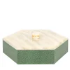 Kelly Low Scatola verde grande a taglio esagonale con coperchio