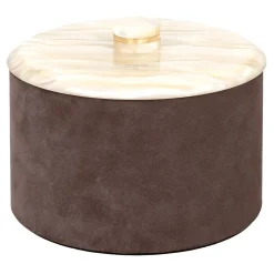 Kelly Piccola scatola cilindrica marrone con coperchio