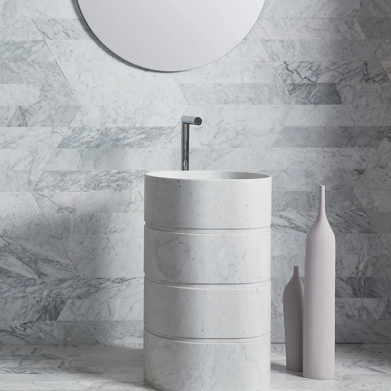 Lavabo Trullo Bianco Carrara