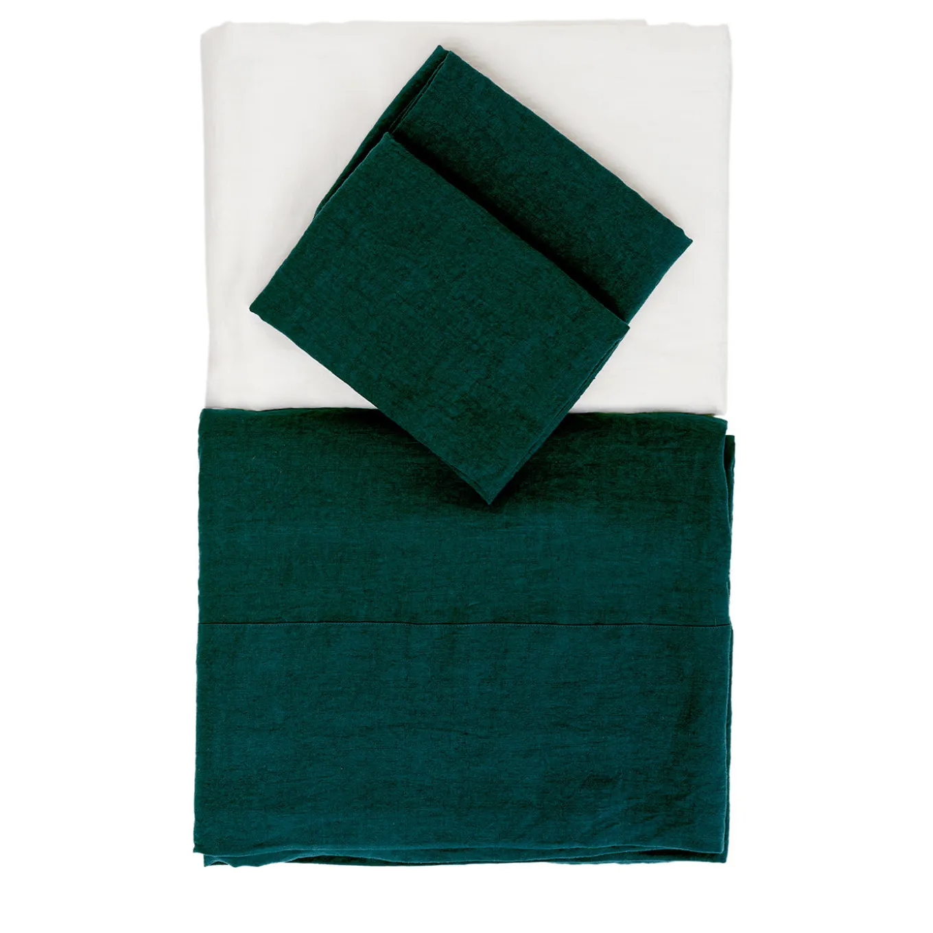 Letto estivo Set di lino verde foresta