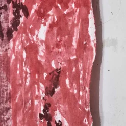 Lino Dipinto a Mano Deserto Rosso