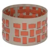 Lisbona 9 Cestino rotondo arancione e beige