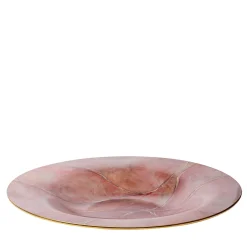 Marmo Piatto grande rosa con oro