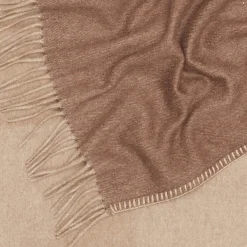 Melrose Coperta piccola con frange marrone chiaro