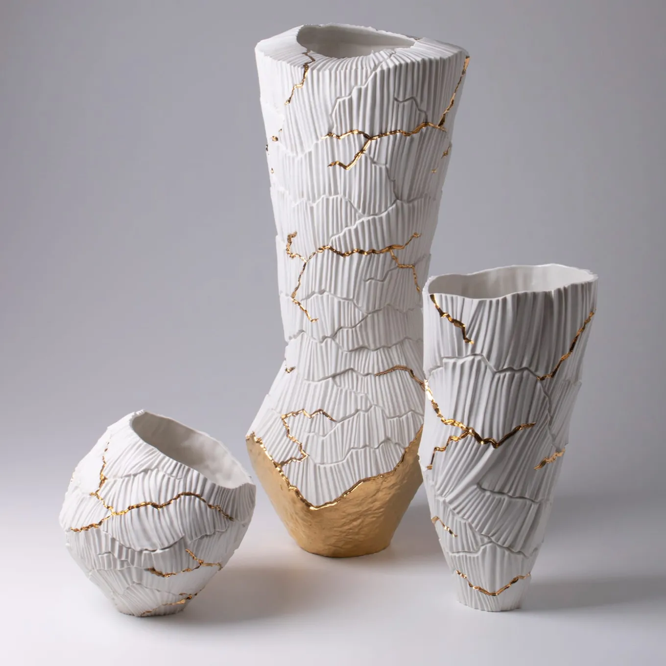 Meltemi Vaso con crepe d'oro