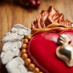 METTERE LE ALI AL CUORE IN CERAMICA BIANCA E ROSSA