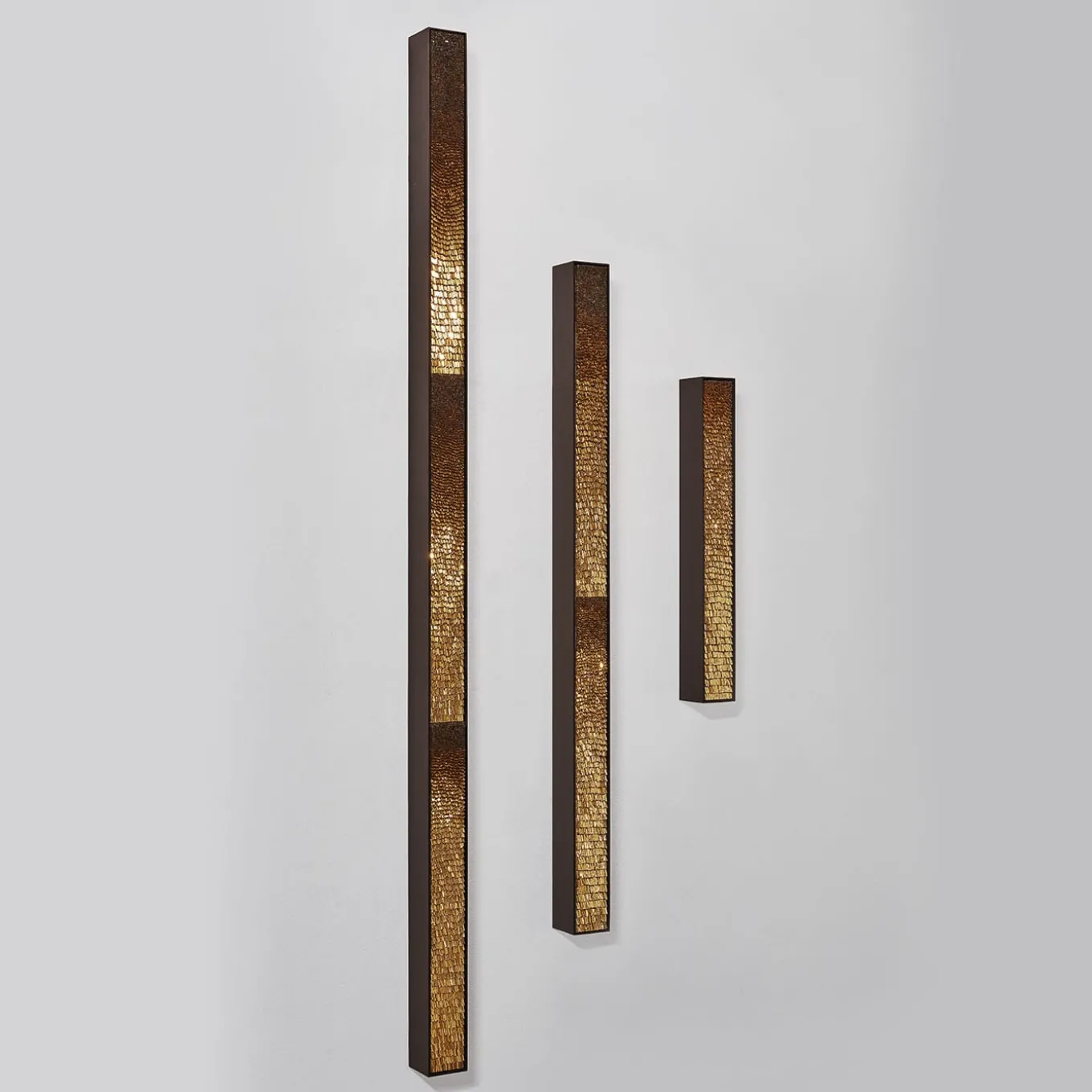 Movimento N221 N222 N223 Set Di 3 Pannelli Decorativi In Vetro Oro