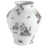 Natsumi Vaso anfora in porcellana con paesaggio giapponese h27cm