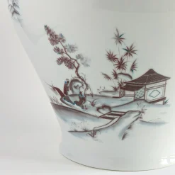 Natsumi Vaso anfora in porcellana con paesaggio giapponese h27cm