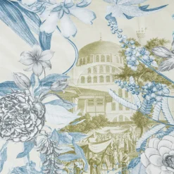 Notti D'Oriente Plaid in velluto con rami fiori e paesaggi