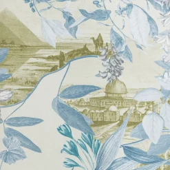 Notti D'Oriente Plaid in velluto con rami fiori e paesaggi