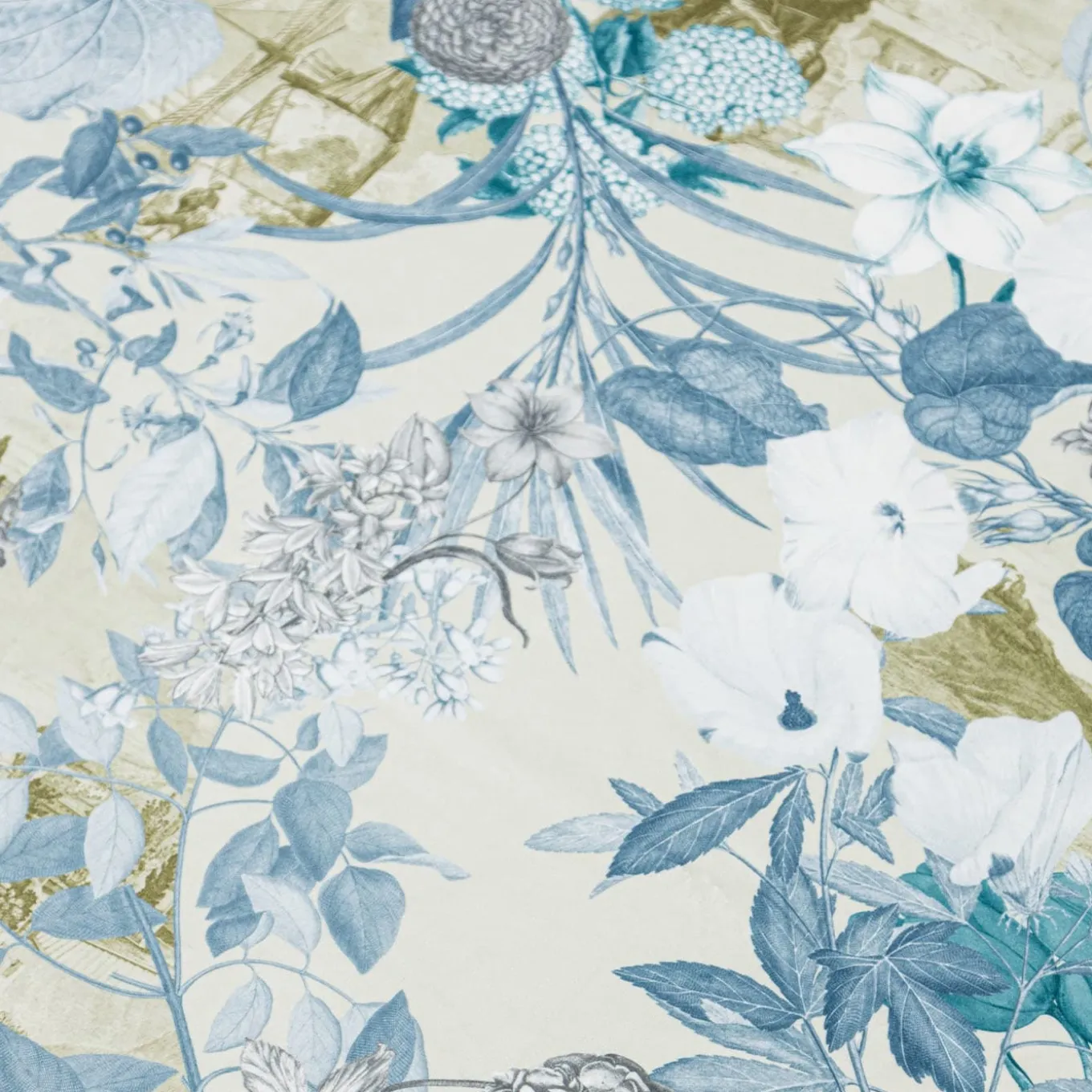 Notti D'Oriente Plaid in velluto con rami fiori e paesaggi