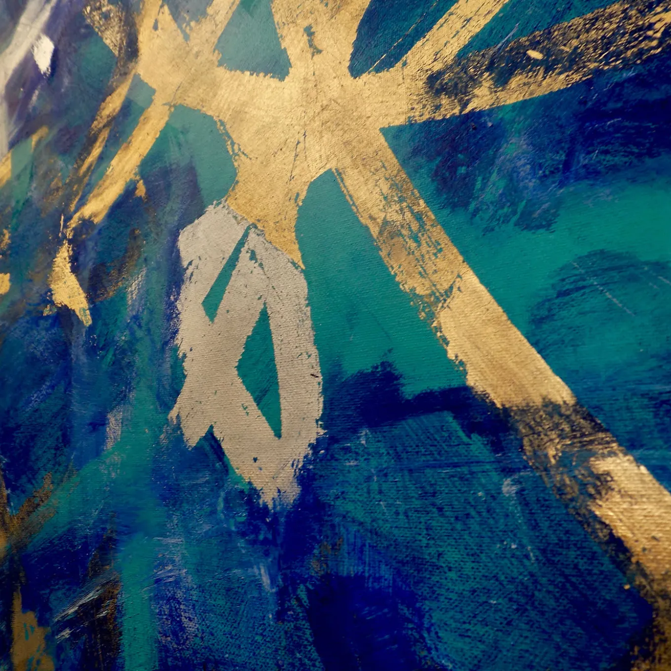 Oltre il mare Pittura acrilica in blu cobalto