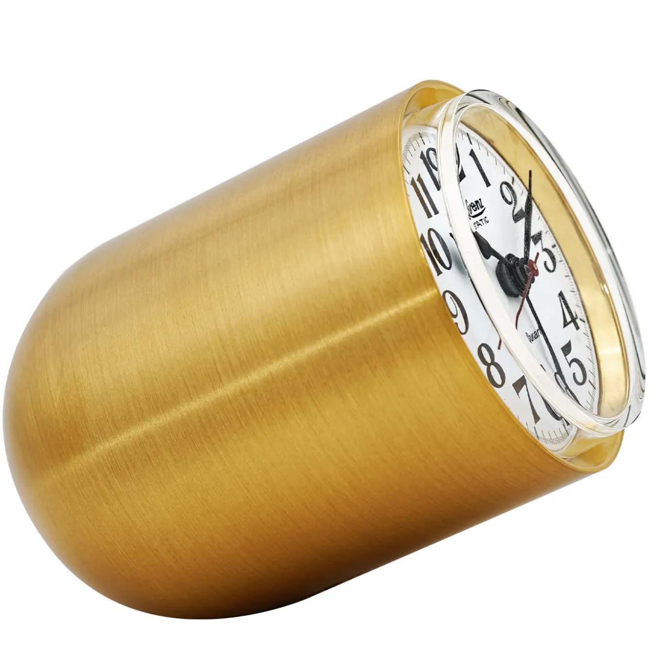 Orologio da Tavolo in Acciaio Dorato Static di Richard Sapper