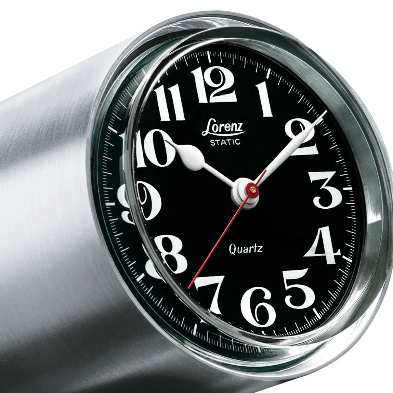 Orologio da tavolo in argento statico di Richard Sapper