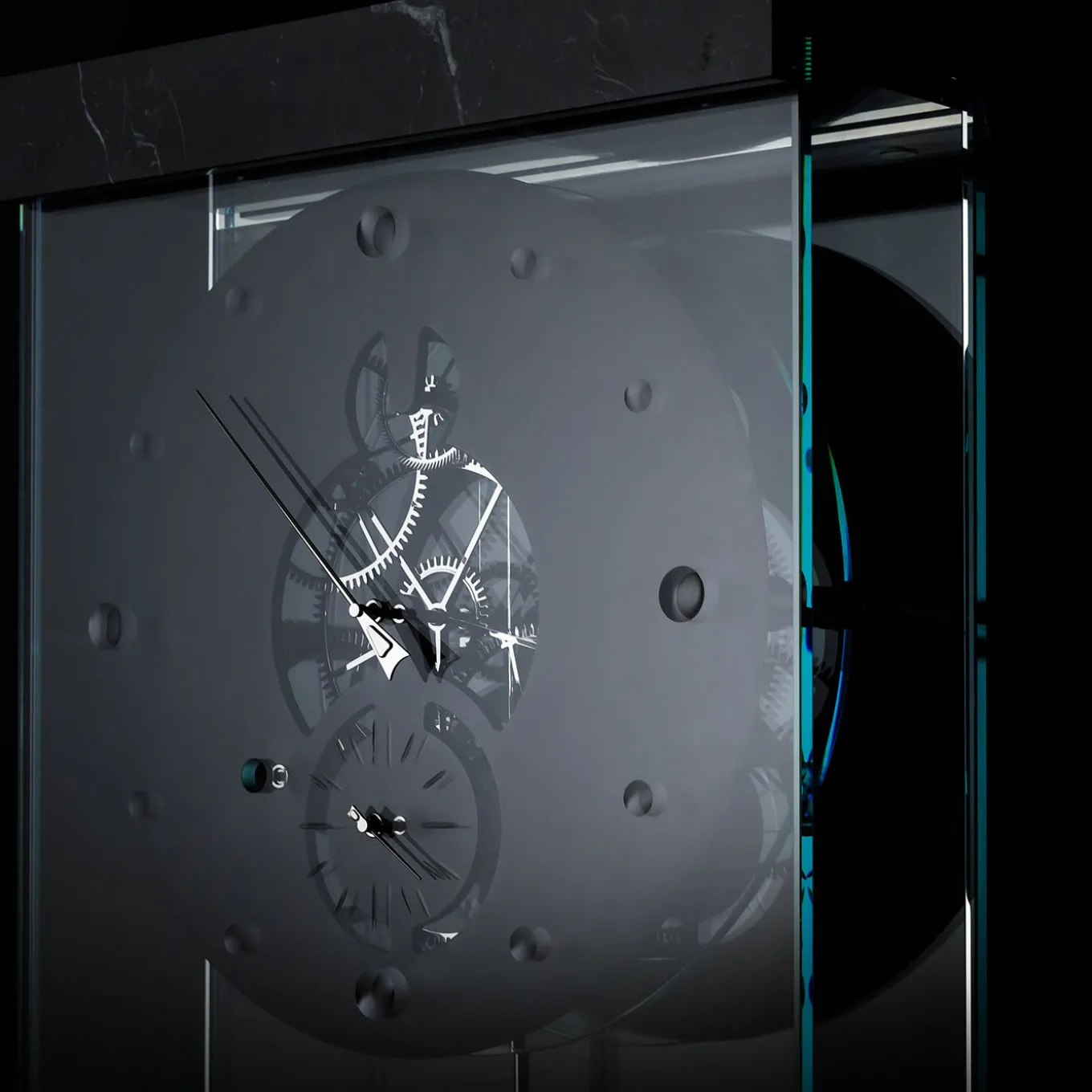 Orologio TAKTO Adagio 03 in marmo nero e vetro