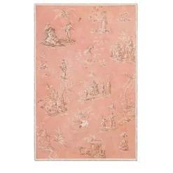 Pannello Bellini in Bambù Rosa con Motivo Chinoiserie