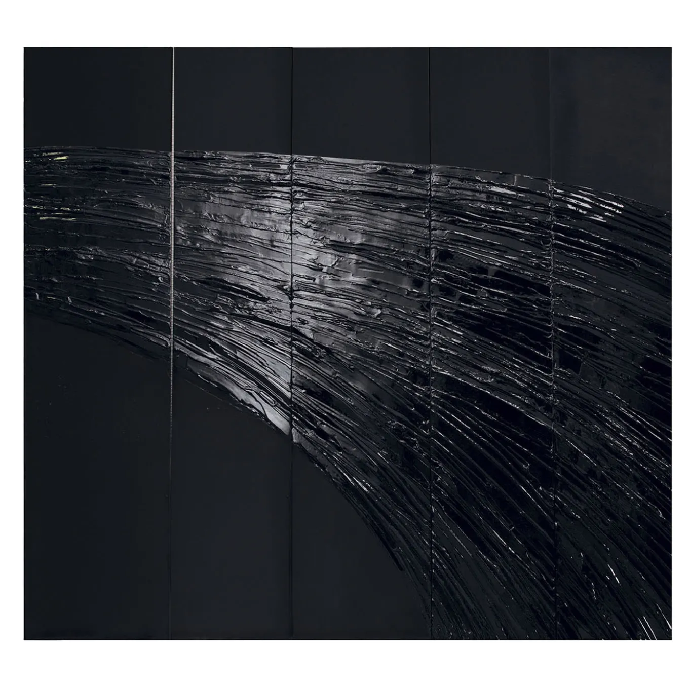 Pannello decorativo in gesso nero lucido Waves