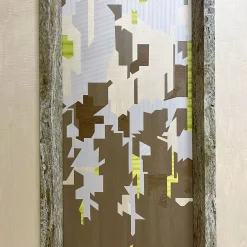 Pannello Decorativo Intarsio Policromo in Legno Intarsiato