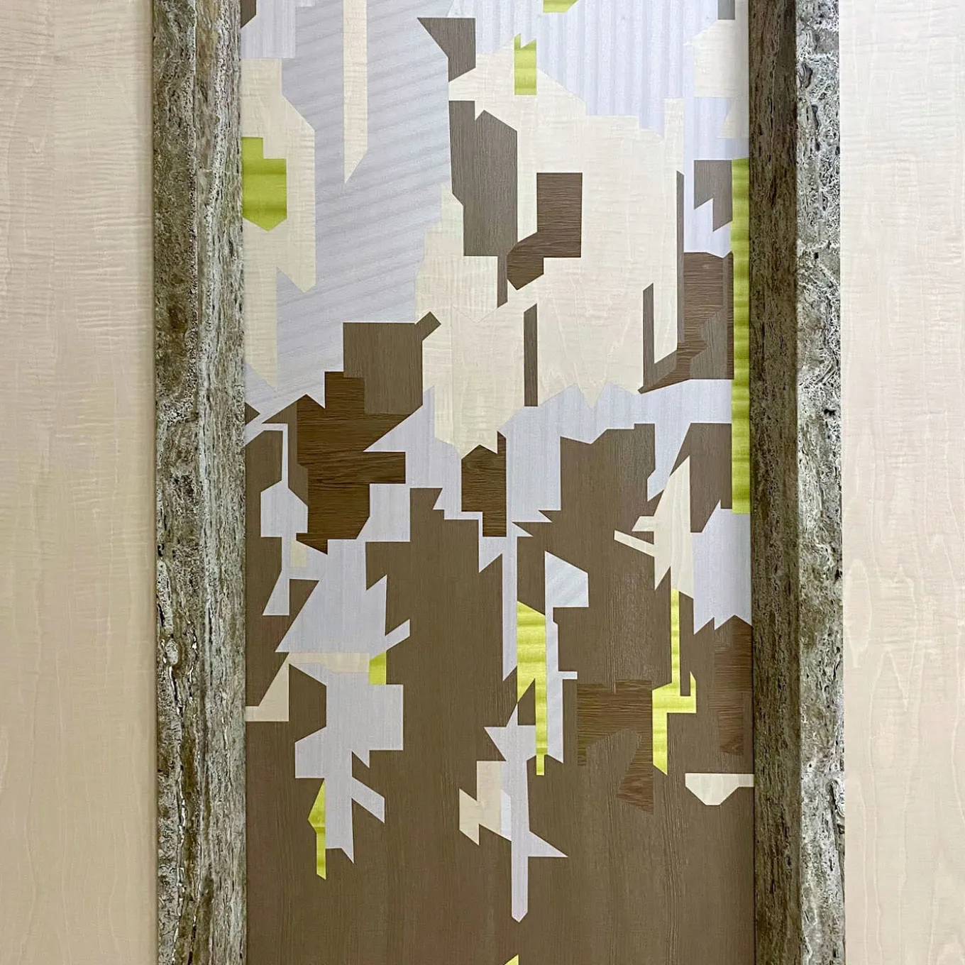 Pannello Decorativo Intarsio Policromo in Legno Intarsiato