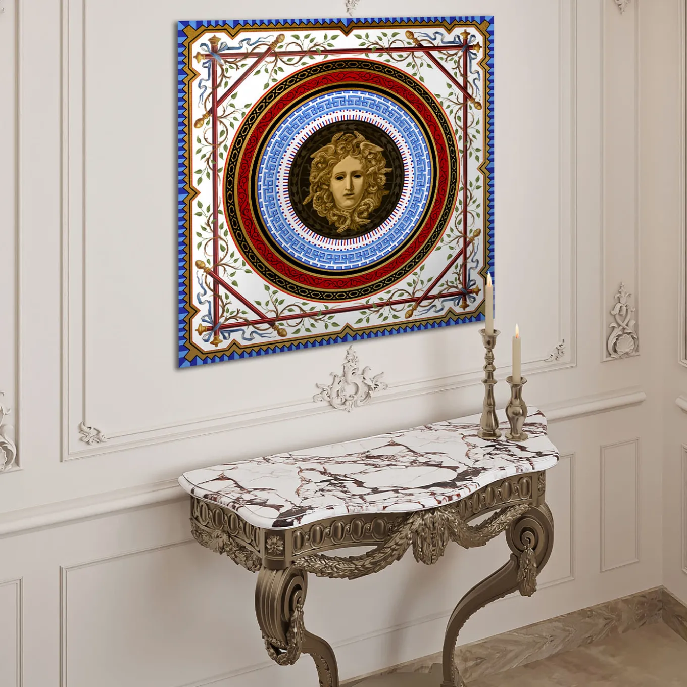 Pannello decorativo Medusa Neoclassico in oro