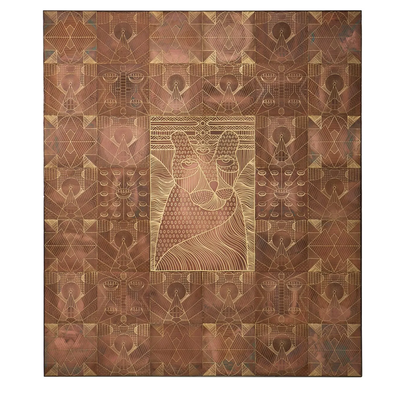 Pannello decorativo Wild Geometries in ottone di Elena Salmistraro