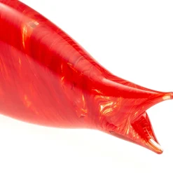 Pesce stilizzato medio in vetro di Murano rosso