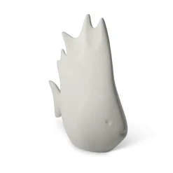 Pesce tropicale grande in ceramica grigio