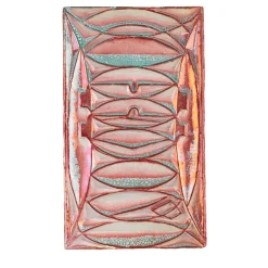 Piastrella Decorativa Rettangolare in Ceramica con Lustro Rame