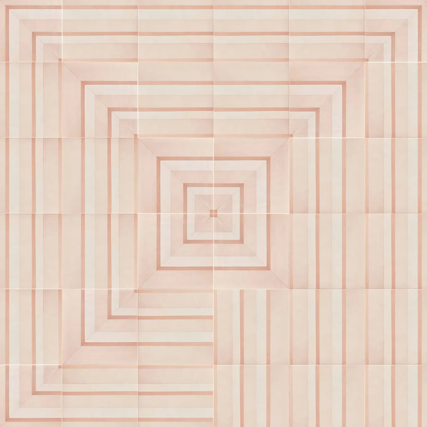 Piastrella Geometrie D’Ombra In Ceramica Rosa Cipria Motivo A Linee