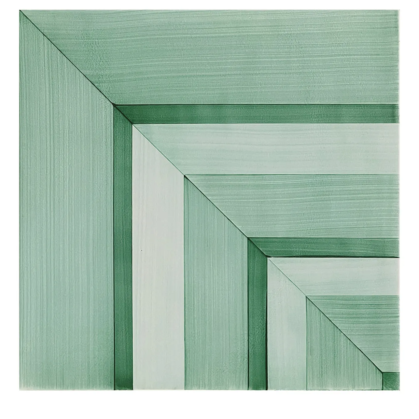 Piastrella Geometrie D’Ombra In Ceramica Verde Rame Motivo Quadrato