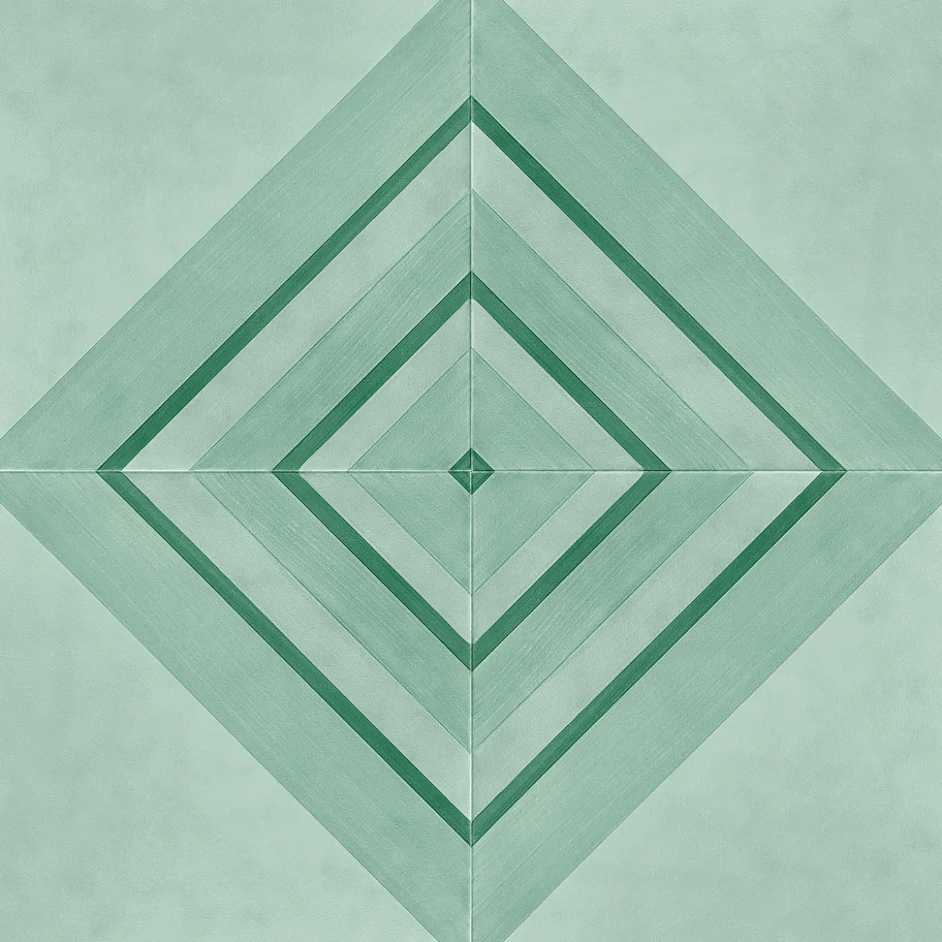Piastrella Geometrie D’Ombra In Ceramica Verde Rame Motivo Triangolare