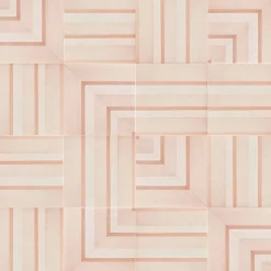 Piastrella Geometrie D’Ombra In Ceramica Rosa Cipria Motivo Quadrato