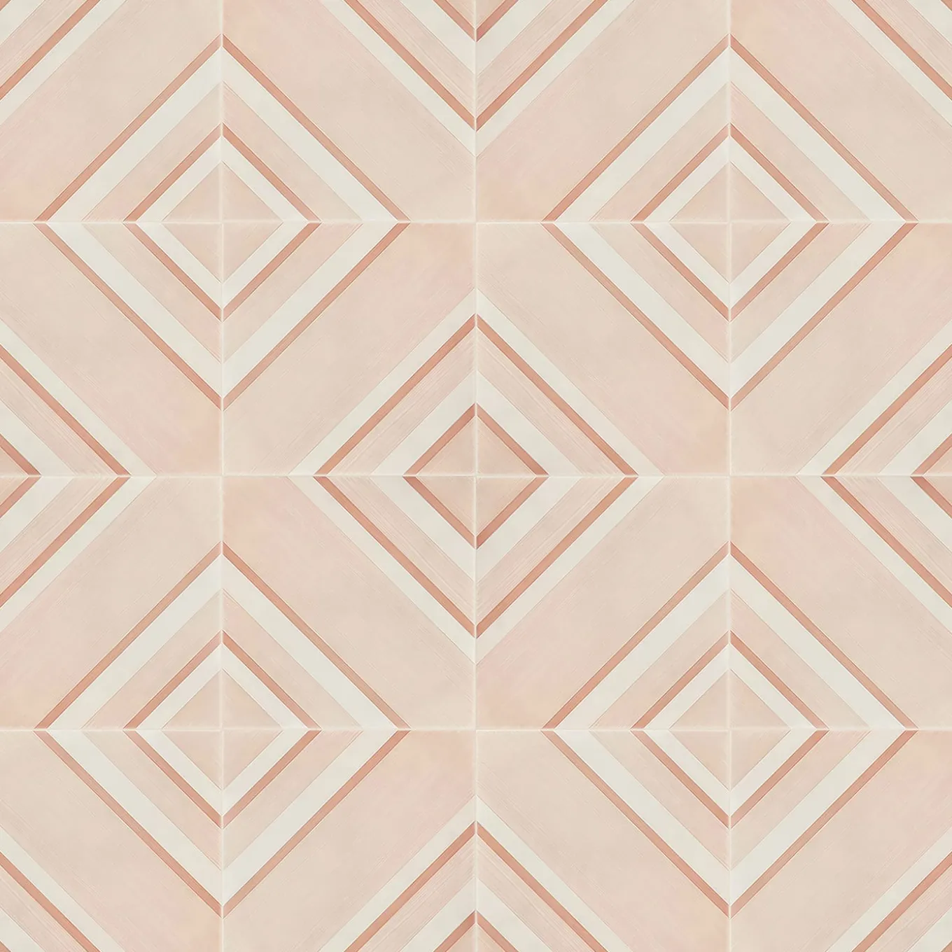 Piastrella Geometrie D’Ombra In Ceramica Rosa Cipria Motivo Diagonale