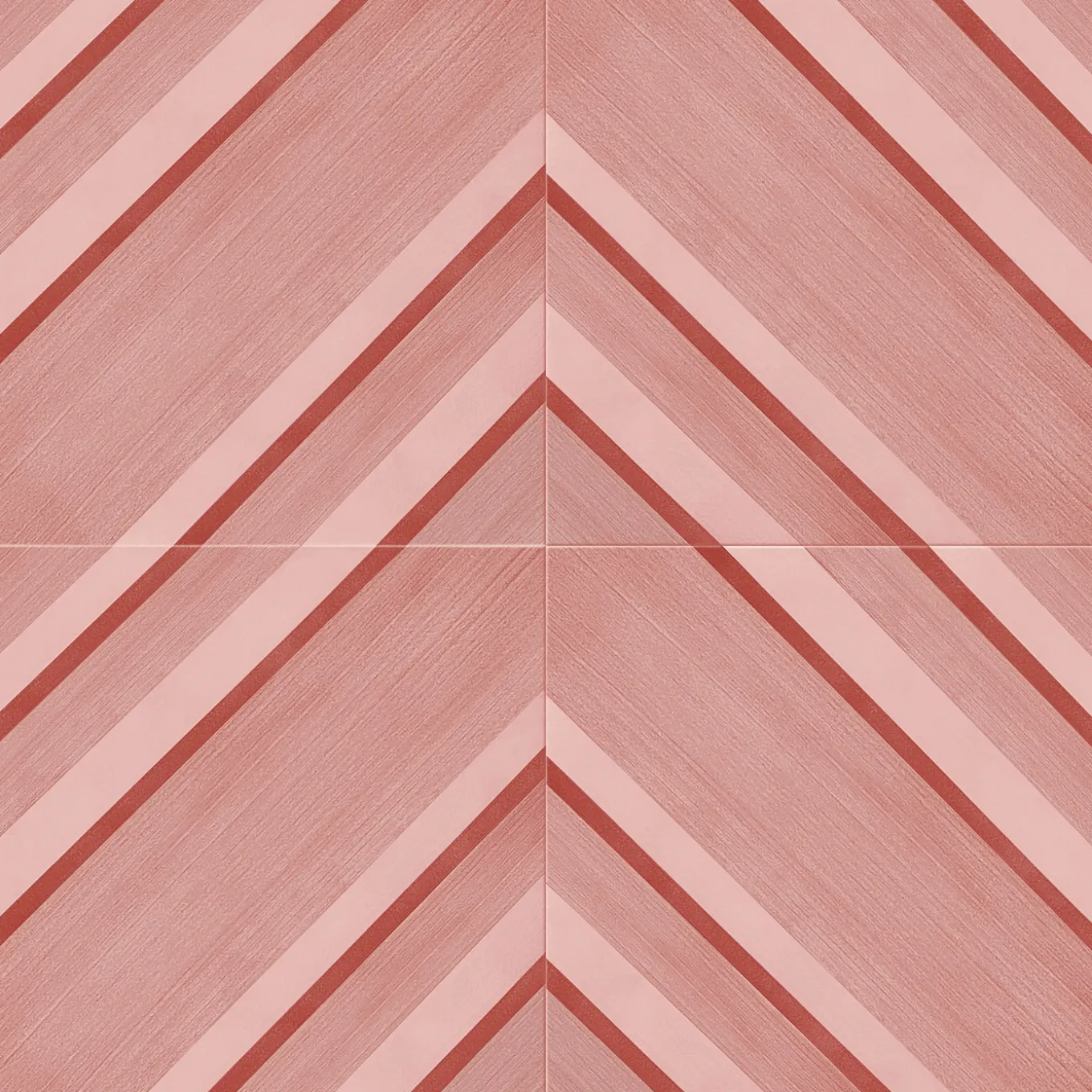 Piastrella Geometrie D’Ombra In Ceramica Rosso Rubino Motivo Diagonale