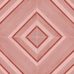 Piastrella Geometrie D’Ombra In Ceramica Rosso Rubino Motivo Diagonale
