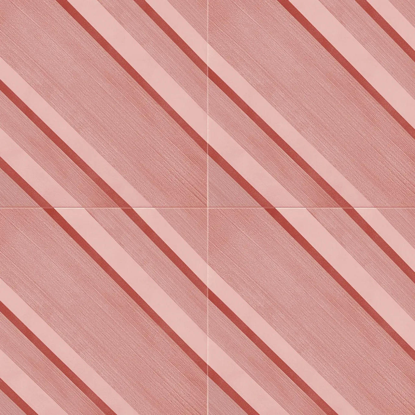 Piastrella Geometrie D’Ombra In Ceramica Rosso Rubino Motivo Diagonale