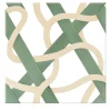 Piastrella Il Guardiano In Ceramica Rosa E Verde Motivo Geometrico