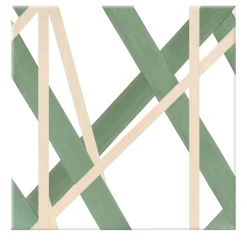 Piastrella Il Saraceno In Ceramica Rosa E Verde Motivo Geometrico