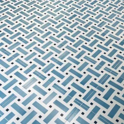 Piastrella La Cripta In Ceramica Azzurro E Grigio Scuro Motivo Geometrico