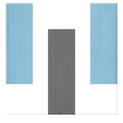 Piastrella La Scalinata In Ceramica Azzurro E Grigio Scuro Motivo Geometrico