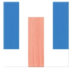 Piastrella La Scalinata In Ceramica Corallo E Blu Motivo Geometrico