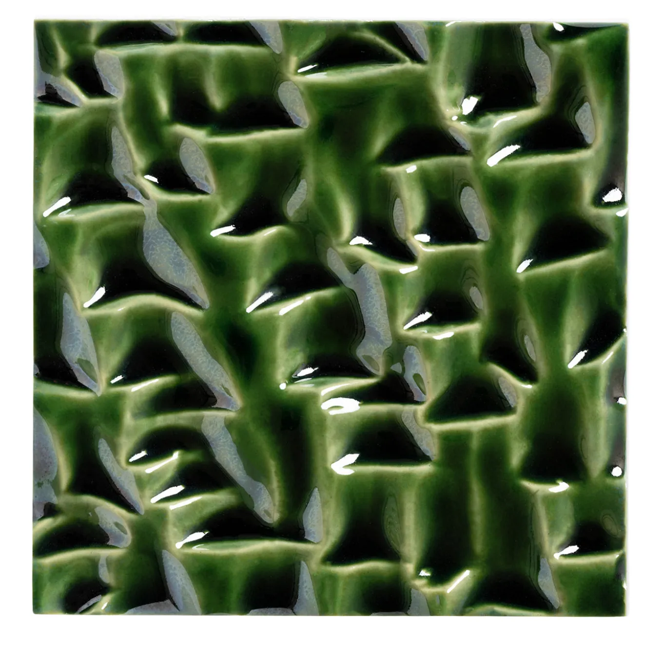 Piastrella Mino in ceramica verde foresta