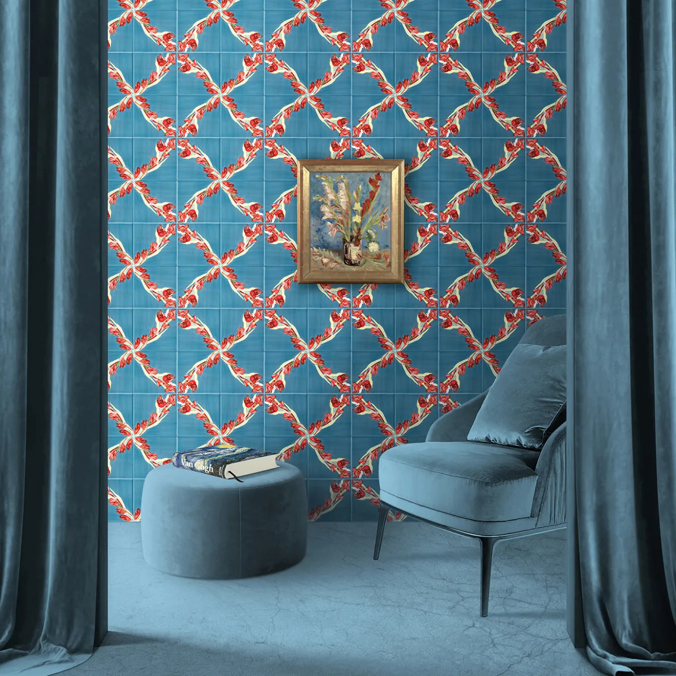 Piastrella policroma "Gladioli" di Van Gogh
