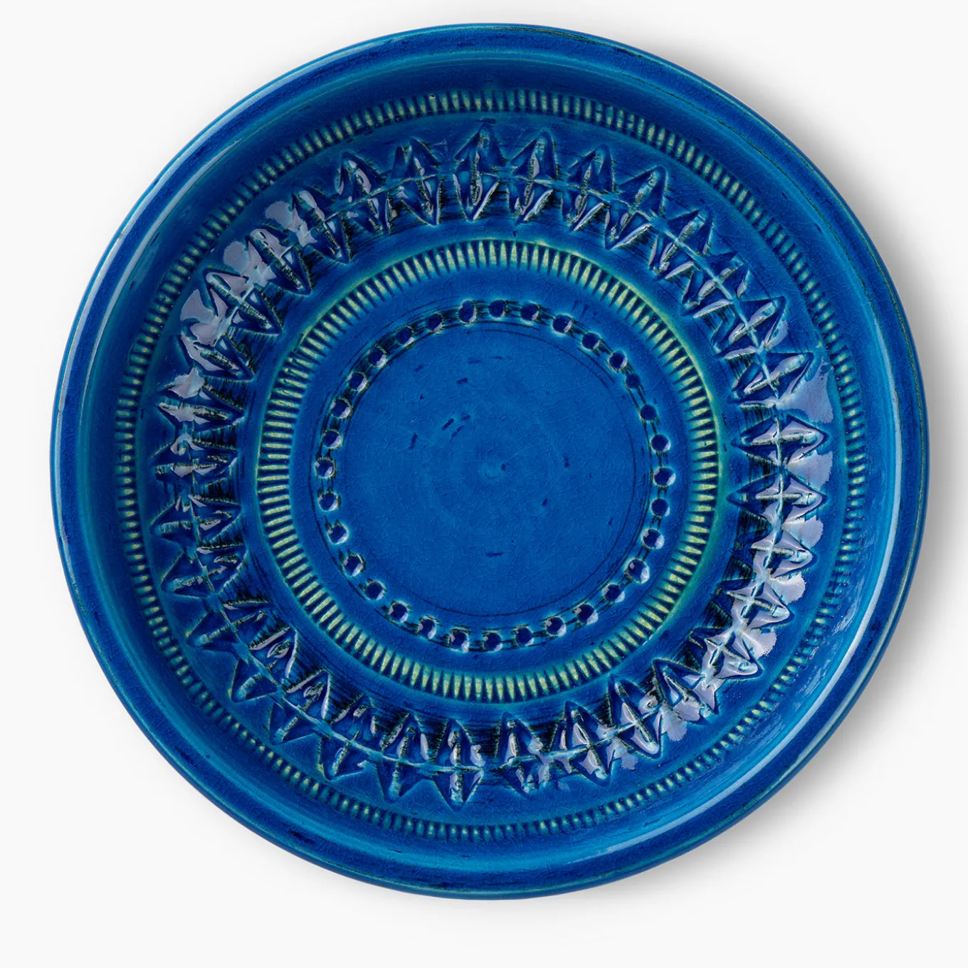 Piatto centrotavola blu di Aldo Londi