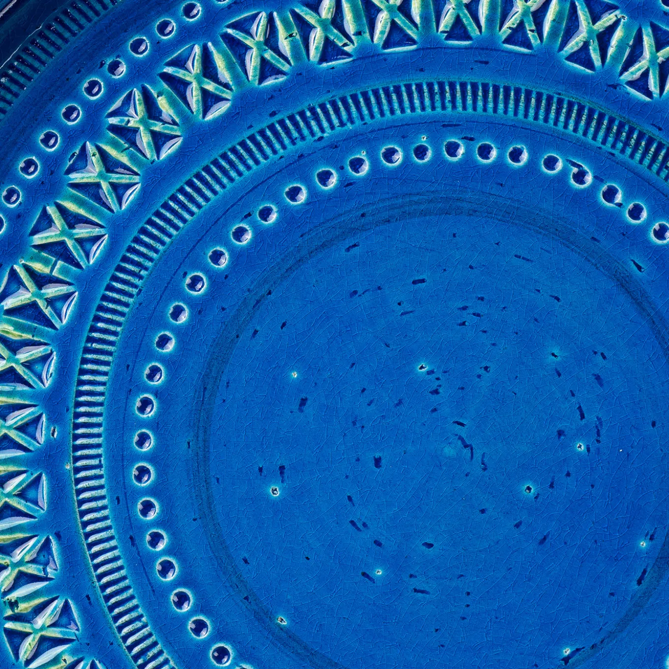Piatto decorativo blu medio di Aldo Londi